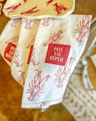 Peel Eat Repeat Crawfish Hand Towel