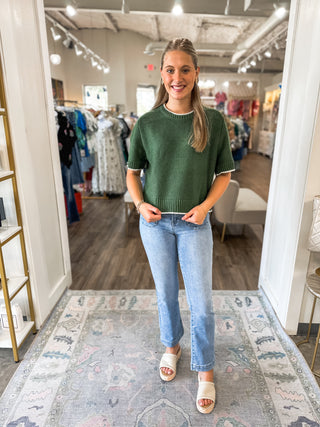 Olive Effortless Essential Sweater