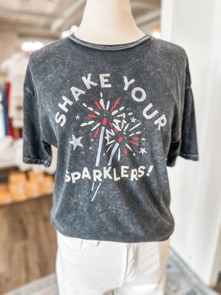 Charcoal Shake Your Sparklers Mineral Wash Top