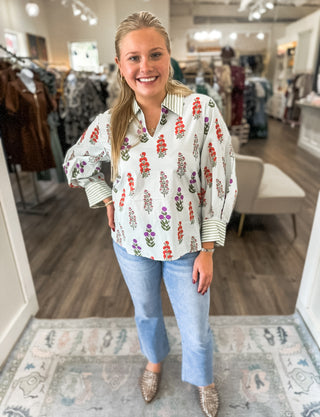 Mint Meadow Blooms Top