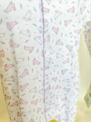 Pink Bunny Hop Footie- Magnolia Baby