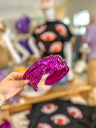 Purple Metallic Knot Headband