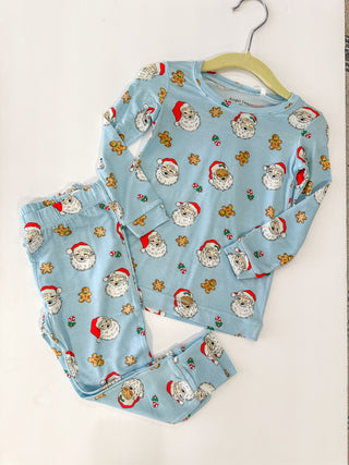 Blue Vintage Santa LS Set