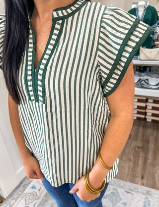 Pine Harbor Chic Flutter Sleeve Top