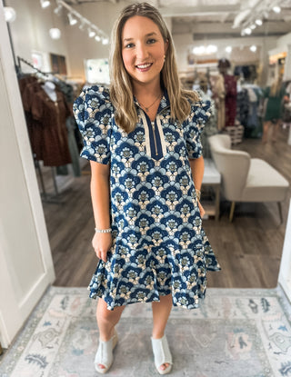 The Blue Dahlia Zip Mini Dress