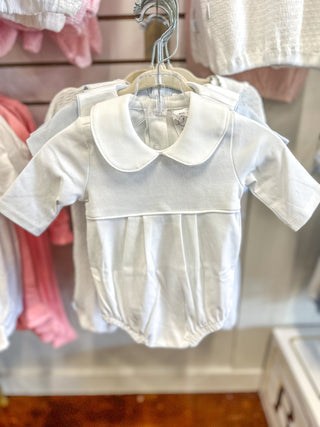 White Pleated Long Sleeve Bubble
