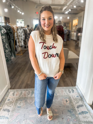 Touchdown Red & Black Sweater Top