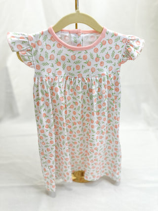 Summer Peaches Print Day Dress- Magnolia Baby