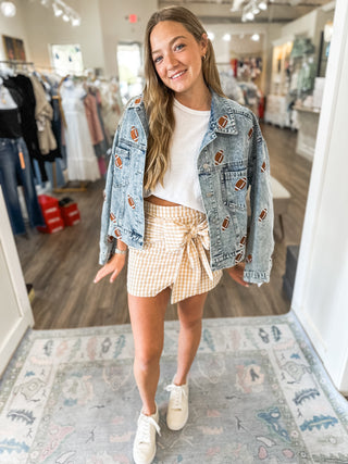 Friday Night Lights Football Embroidered Denim Jacket - Rareraw
