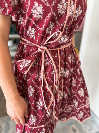 Mulberry Manor Belted Mini Dress