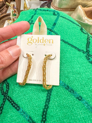 Golden 18K Gold Plated Mary Hoop Earrings