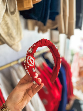 Red & White Fantasy Football Headband