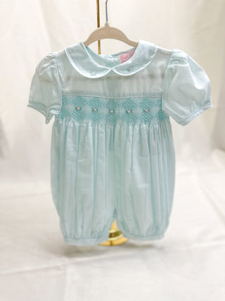 Mint French Bubble with Diamond Smocking