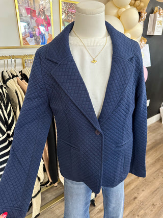Navy Textured Takeover Blazer