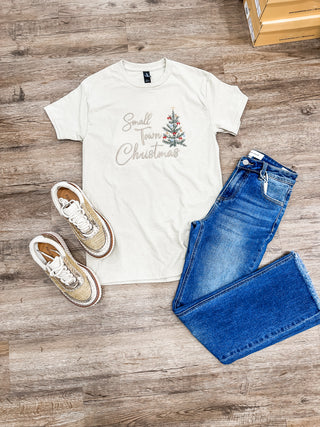Small Town Christmas Embroidered Tee