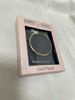 1-5 Years 14K Gold-Plated Etched Bangle