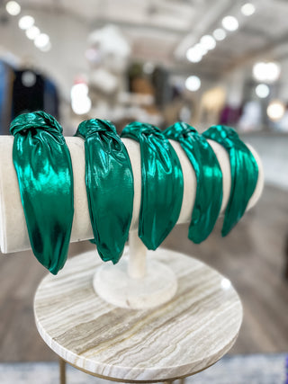 Green Metallic Knot Headband