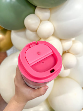 15 Oz. Pearlized Pink Stainless Coffee Cup