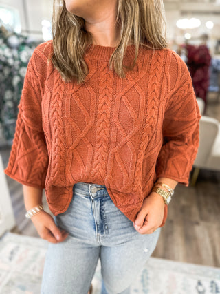 Cinnamon Twist Knit Sweater Top