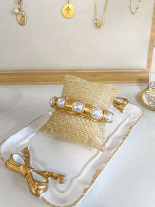 Gold Mirren Bracelet with Pearls