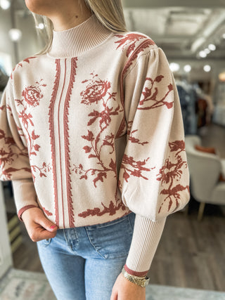 Taupe Forever Yours Balloon Sleeve Sweater