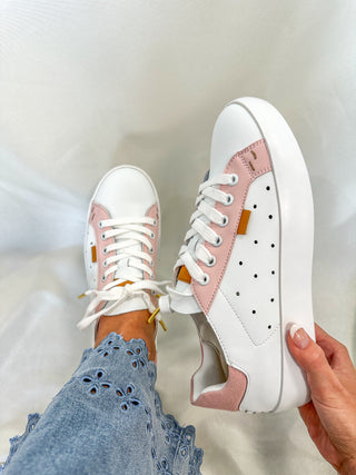 Light Pink & White Shauna Summer Sneaker