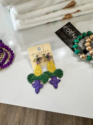 Mardi Gras Mambo Beaded Earrings