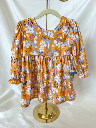 Mustard Fall Fashion Floral Dress