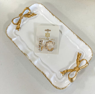 Harvey Pearl Hoop Earring Gold Caroline Hill Jewelry