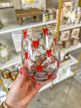 Holiday Trellis Stemless Wine Glass