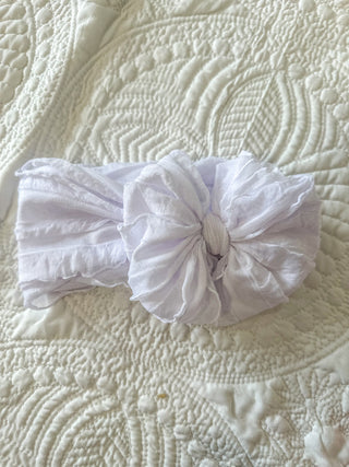 Frilly Frou White Bow Headband