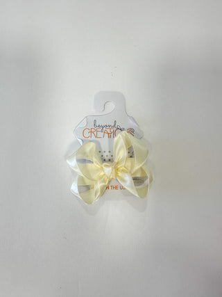 Antique White Small Satin Bow