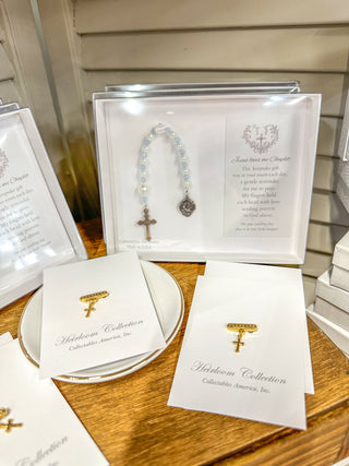 Pearl & Blue Jesus Loves Me Chaplet