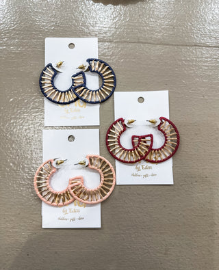 Deep Red Raffia Fall Refresh Earrings