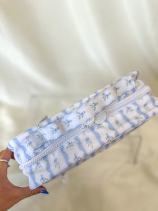 TRVL Blue Ribbon Floral Hanging Toiletry Bag