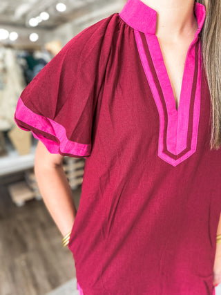 Burgundy Prescott Mini Dress