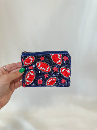 Navy & Red Friday Night Lights Coin Purse
