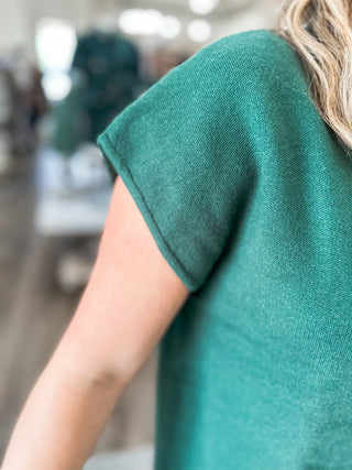 Hunter Green Chic & Simple Mini Sweater Dress