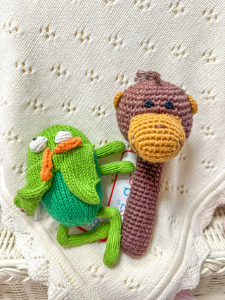 Grasshopper Hand Crochet Rattle