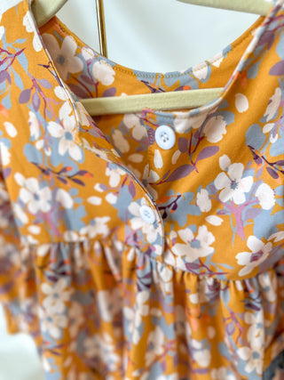 Mustard Fall Fashion Floral Dress