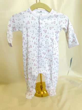 Pink Bunny Hop Footie- Magnolia Baby