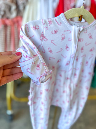 Sweet Peppermint Zipper Footie