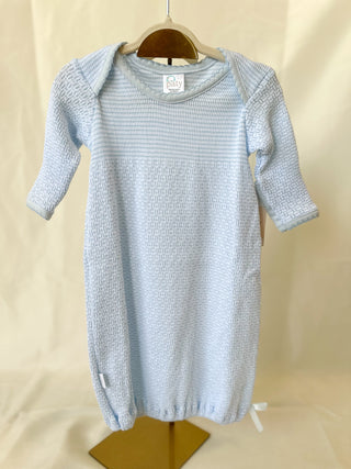Paty Blue W/ Blue Trim Lap Shoulder Day Gown