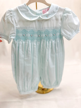Mint French Bubble with Diamond Smocking