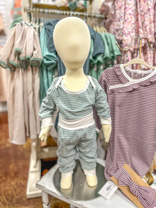 Green Stripe Baby 3pc Set