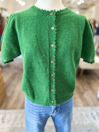 The Autumn Edit Green Button Down Sweater Top
