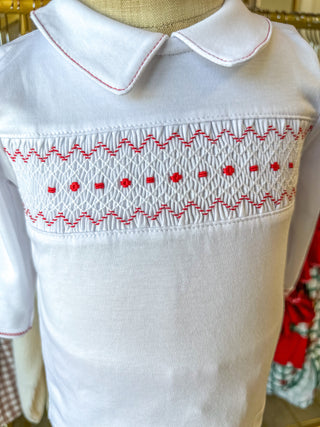 Clara and Caden Smocked Collared Boy 2pc Pant Set