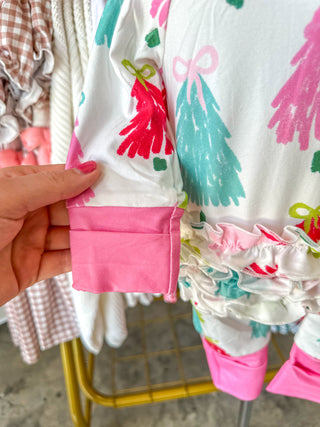 Christmas Tree Baby Girls Romper W/ Long Sleeve