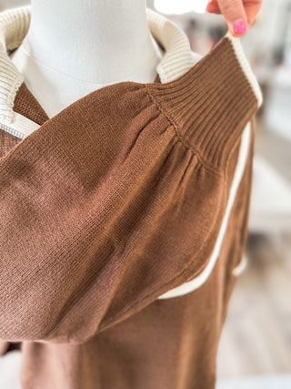 The Mocha Cream Half-Zip Sweater
