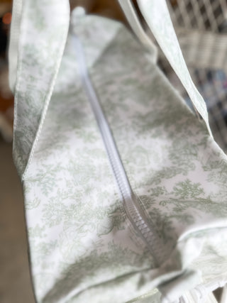 TRVL Green Bunny Toile Weekender Duffel Bag